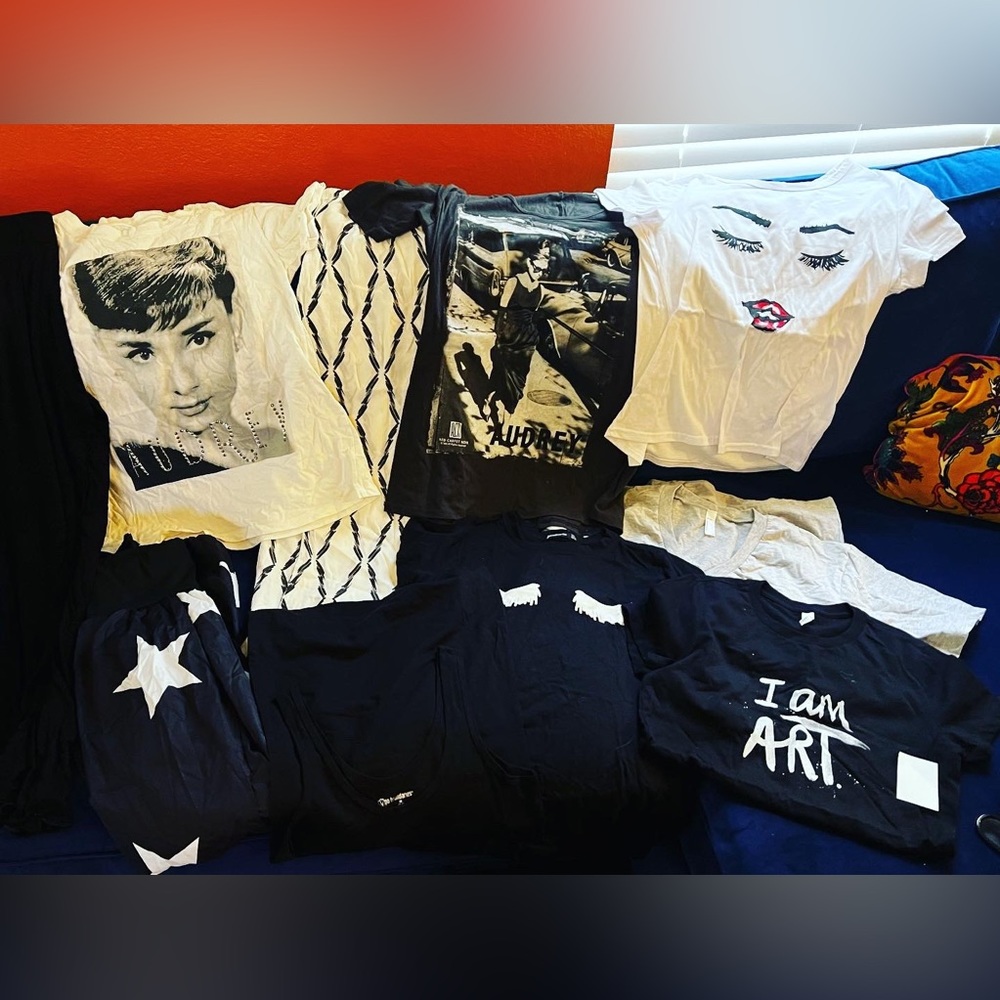 🖤 NWT NWOT & EUC AUDREY HEPBURN PAJAMA LOT BLACK & WHITE SIZE M